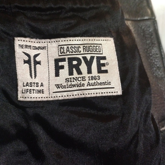 90s Frye classic rugged genuine leather trucker bomber jacket Men's Sz L - Picture 5 of 6